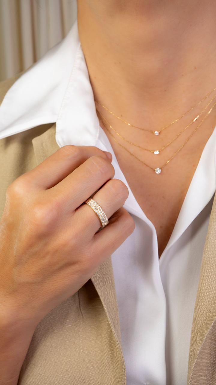 Anillo Plano de Brillantes