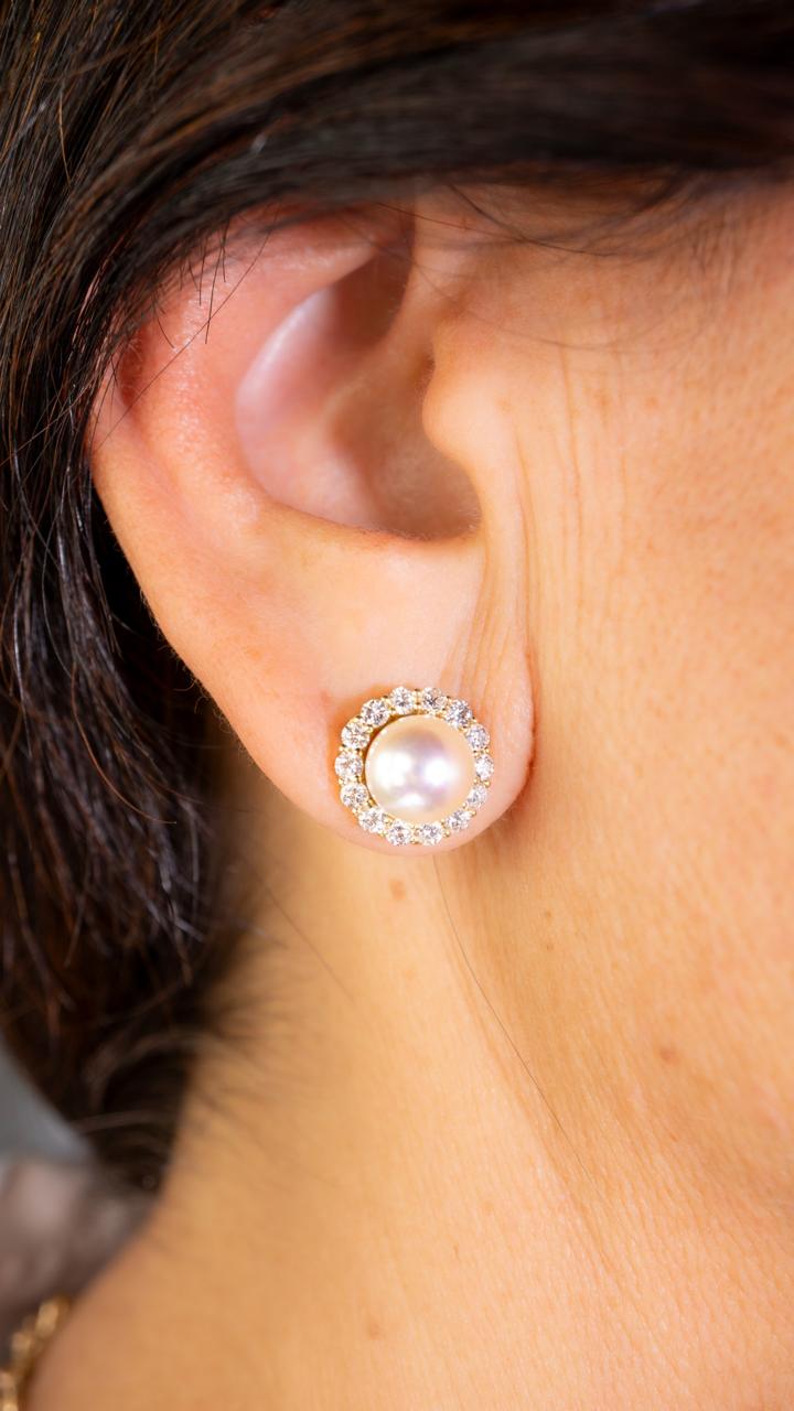 Aretes de Perlas Diana con Jacket