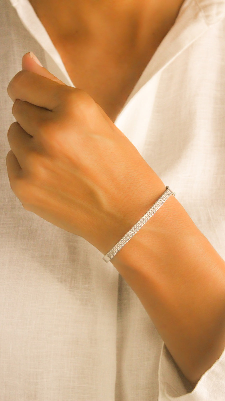 Brazalete de Brillantes Dos líneas