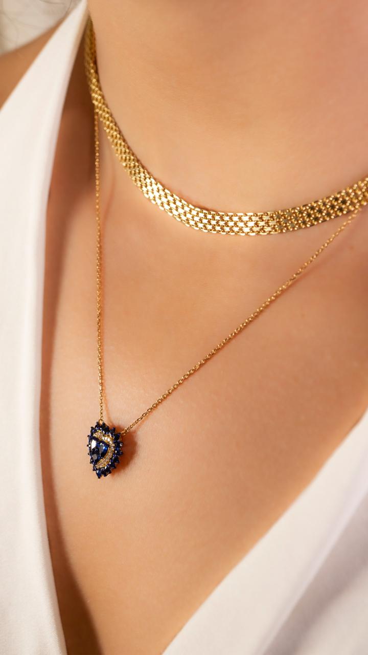 Collar Corazón Zafiro
