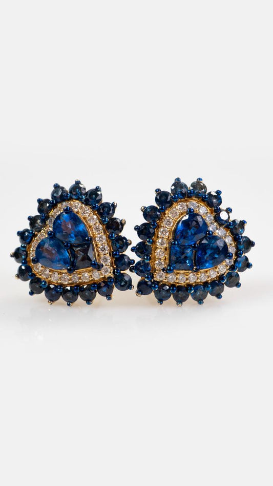 Aretes Corazones de zafiros