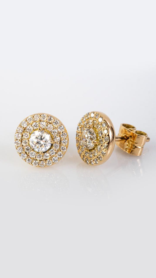 Aretes Halo doble de Diamantes