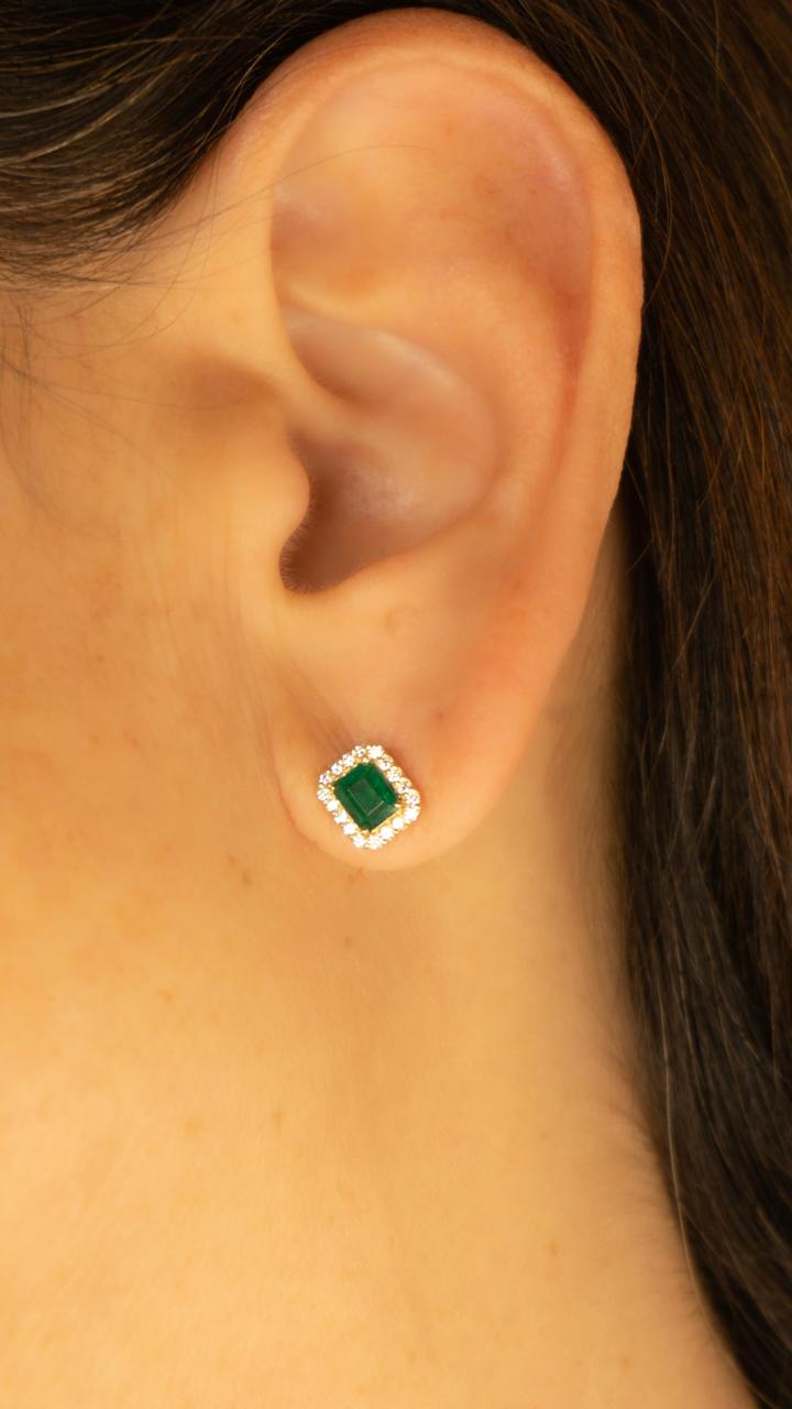 Aretes Esmeralda con Diamantes