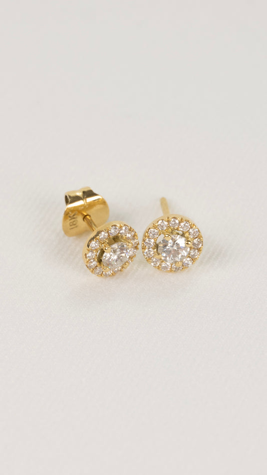 Aretes Halo de Brillantes