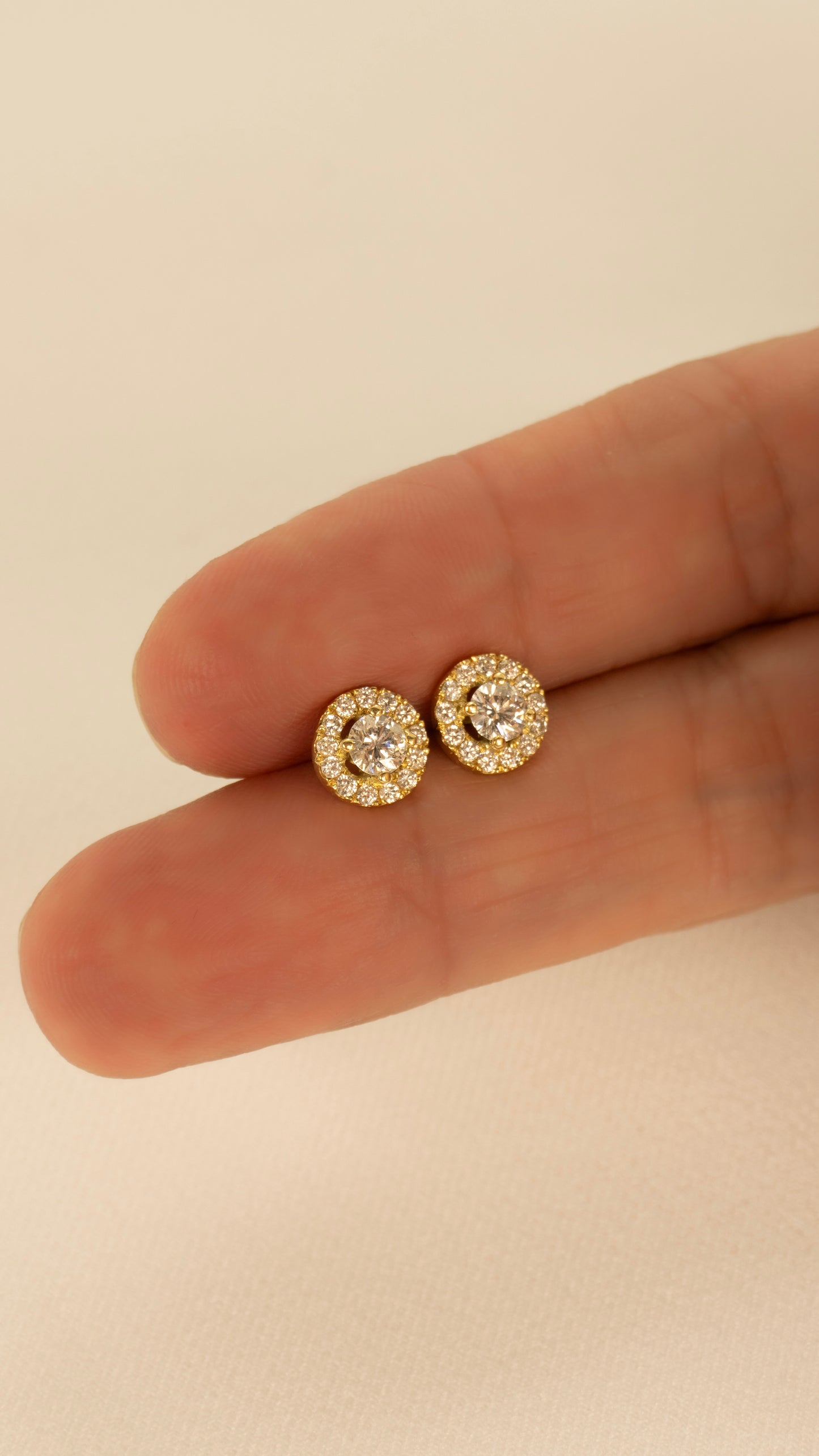 Aretes Halo de Brillantes