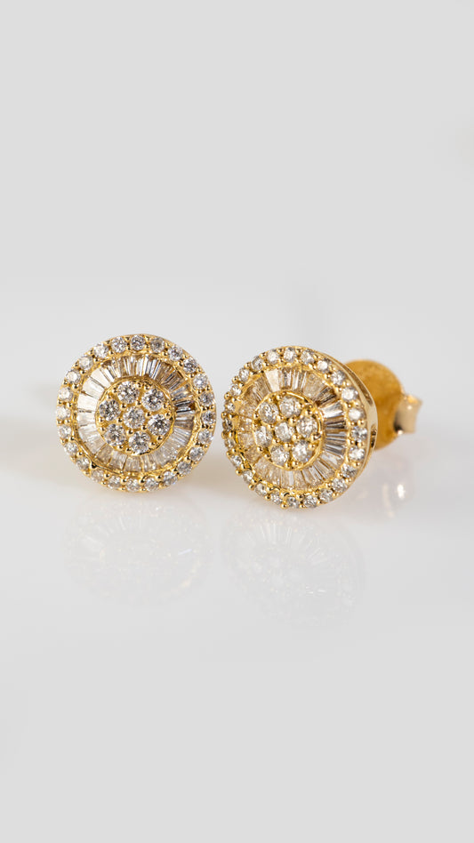 Aretes Halo Baguettes