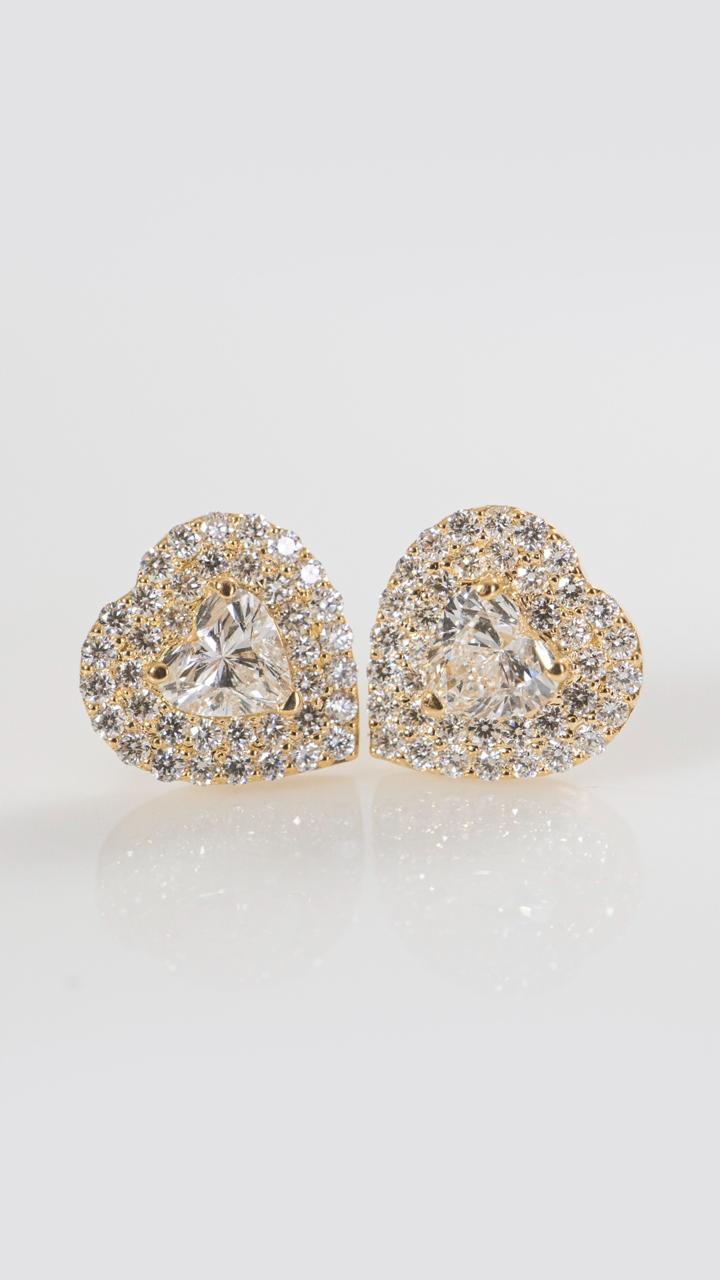 Aretes de Corazones de Diamantes