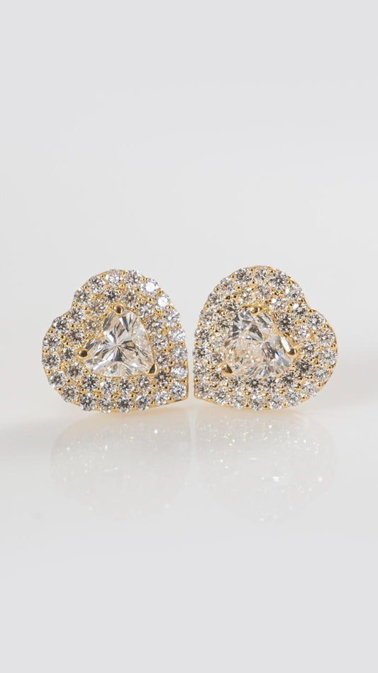 Aretes de Corazones de Diamantes