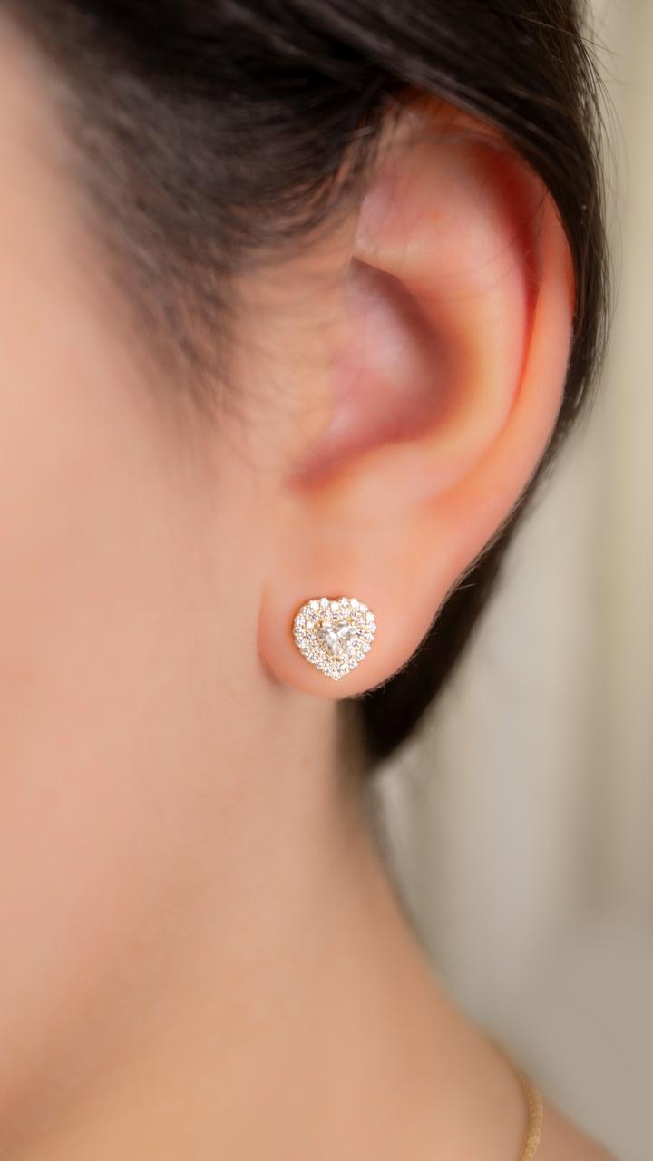 Aretes de Corazones de Diamantes