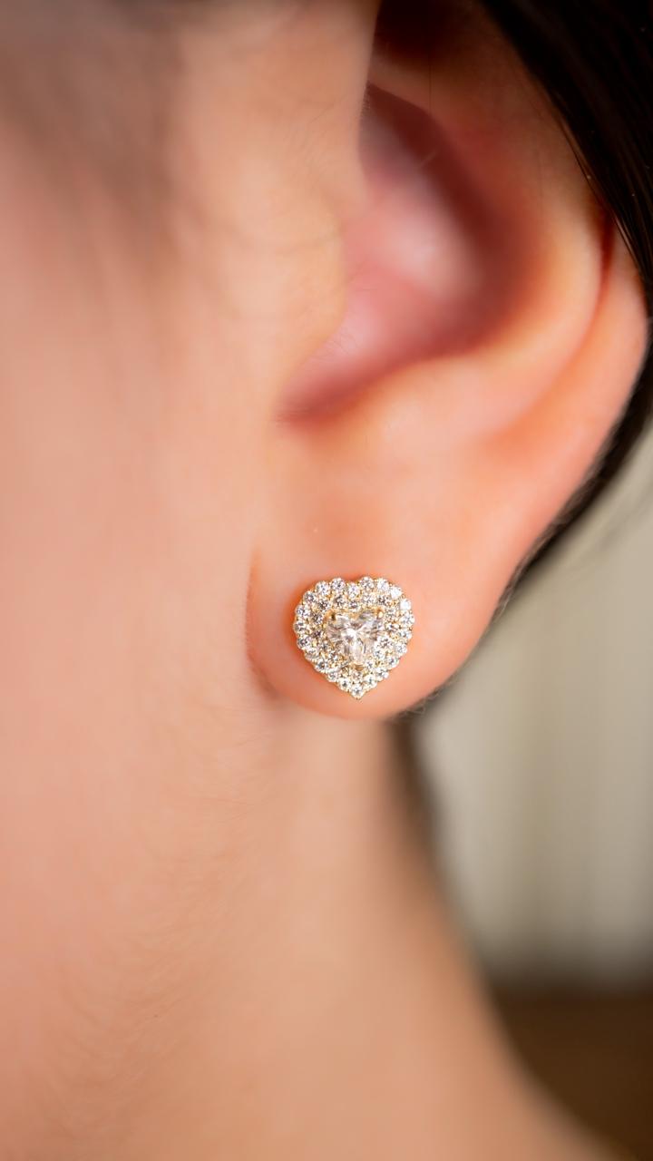 Aretes de Corazones de Diamantes