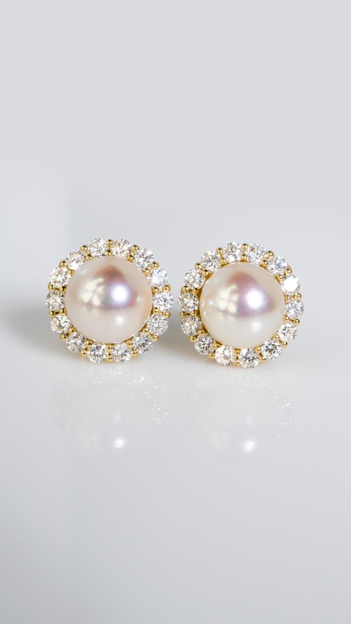 Aretes de Perlas Diana con Jacket