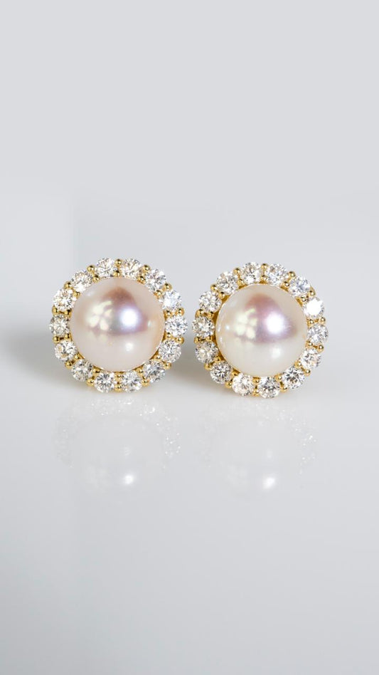 Aretes de Perlas Diana con Jacket