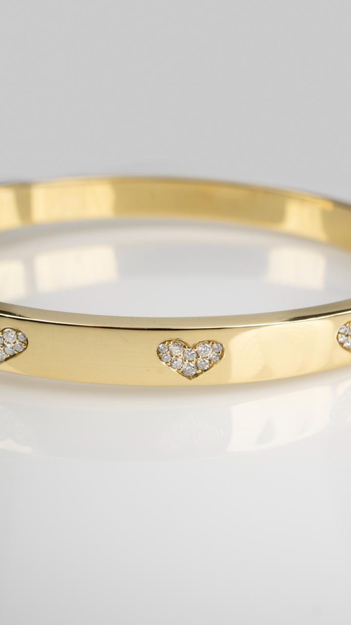 Brazalete Corazones de Diamantes