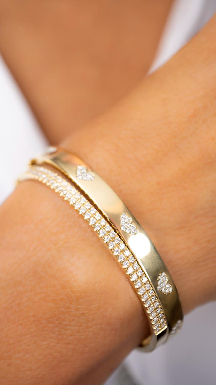 Brazalete Corazones de Diamantes