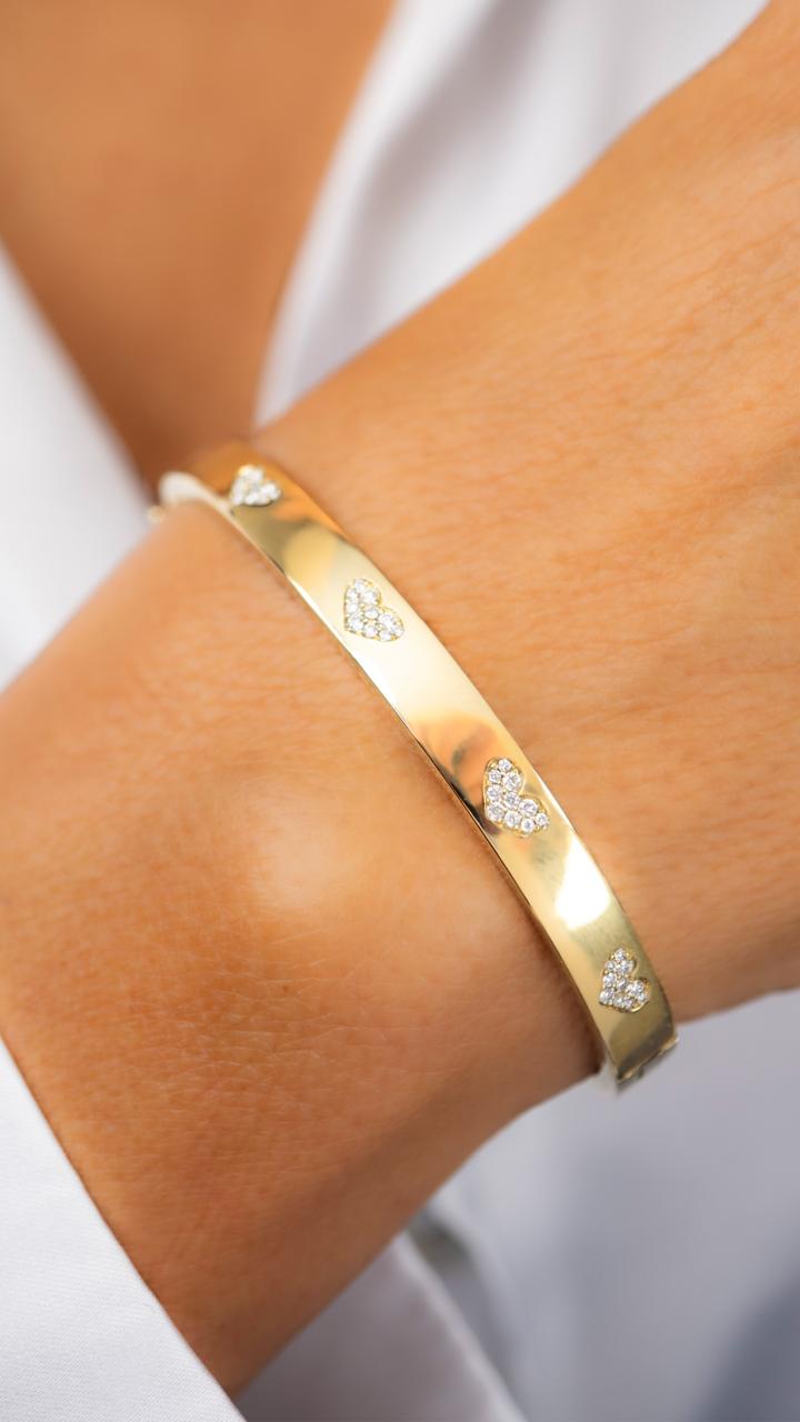 Brazalete Corazones de Diamantes