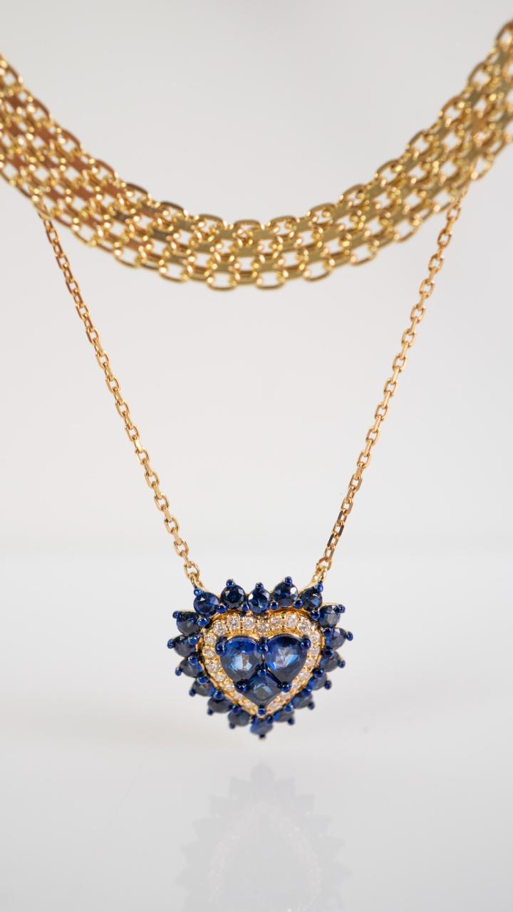 Collar Corazón Zafiro