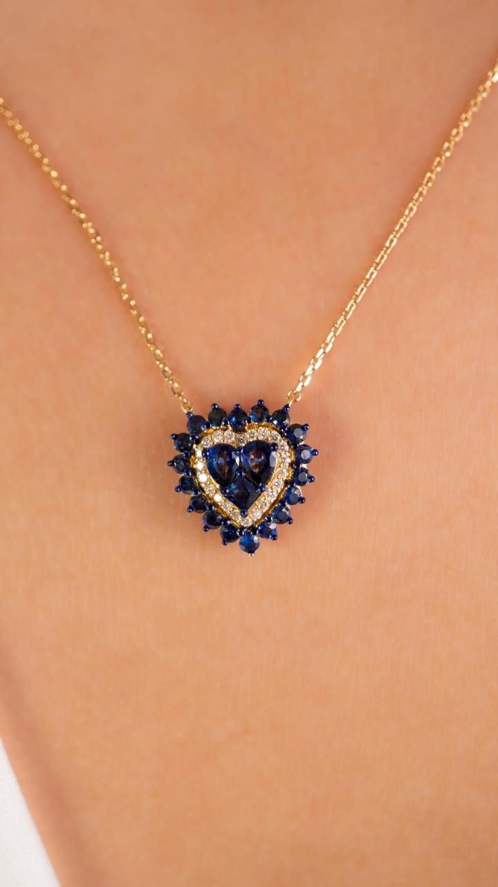 Collar Corazón Zafiro