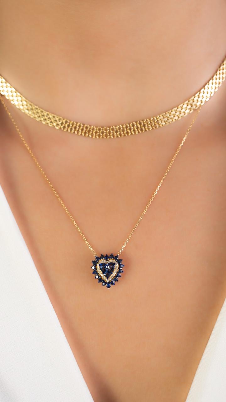 Collar Corazón Zafiro