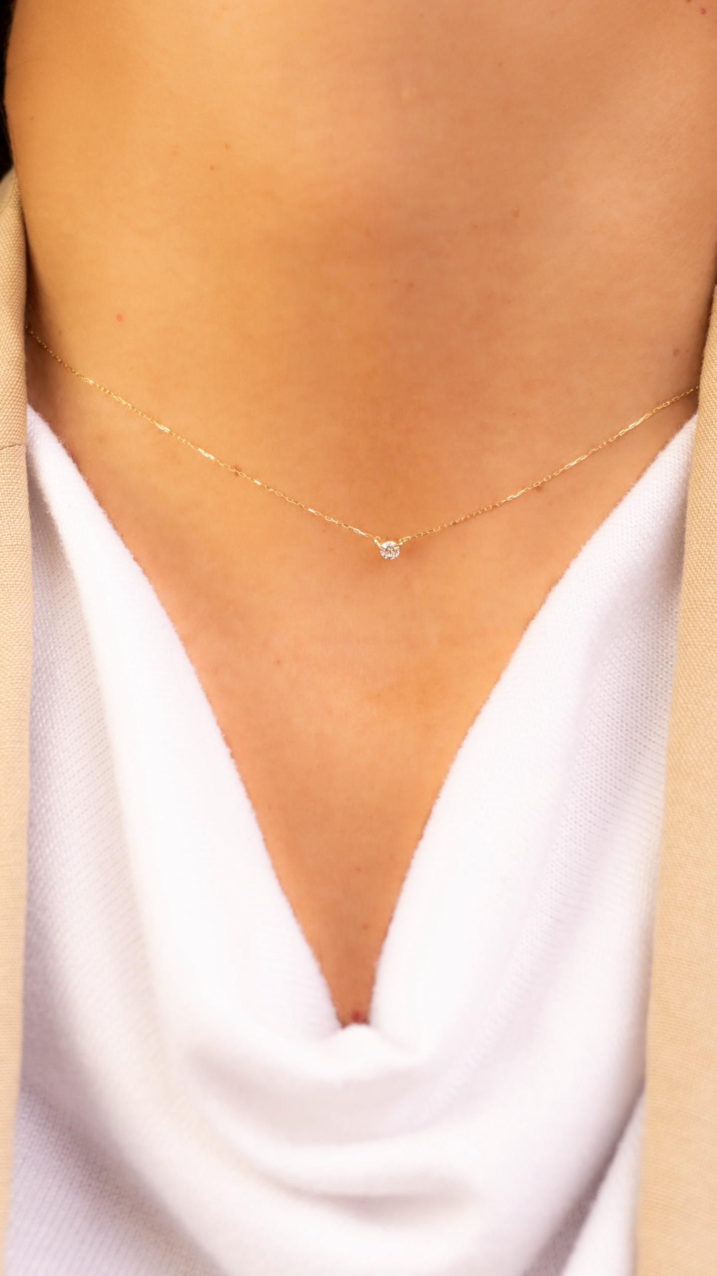 Collar Diamante Flotante 0,10