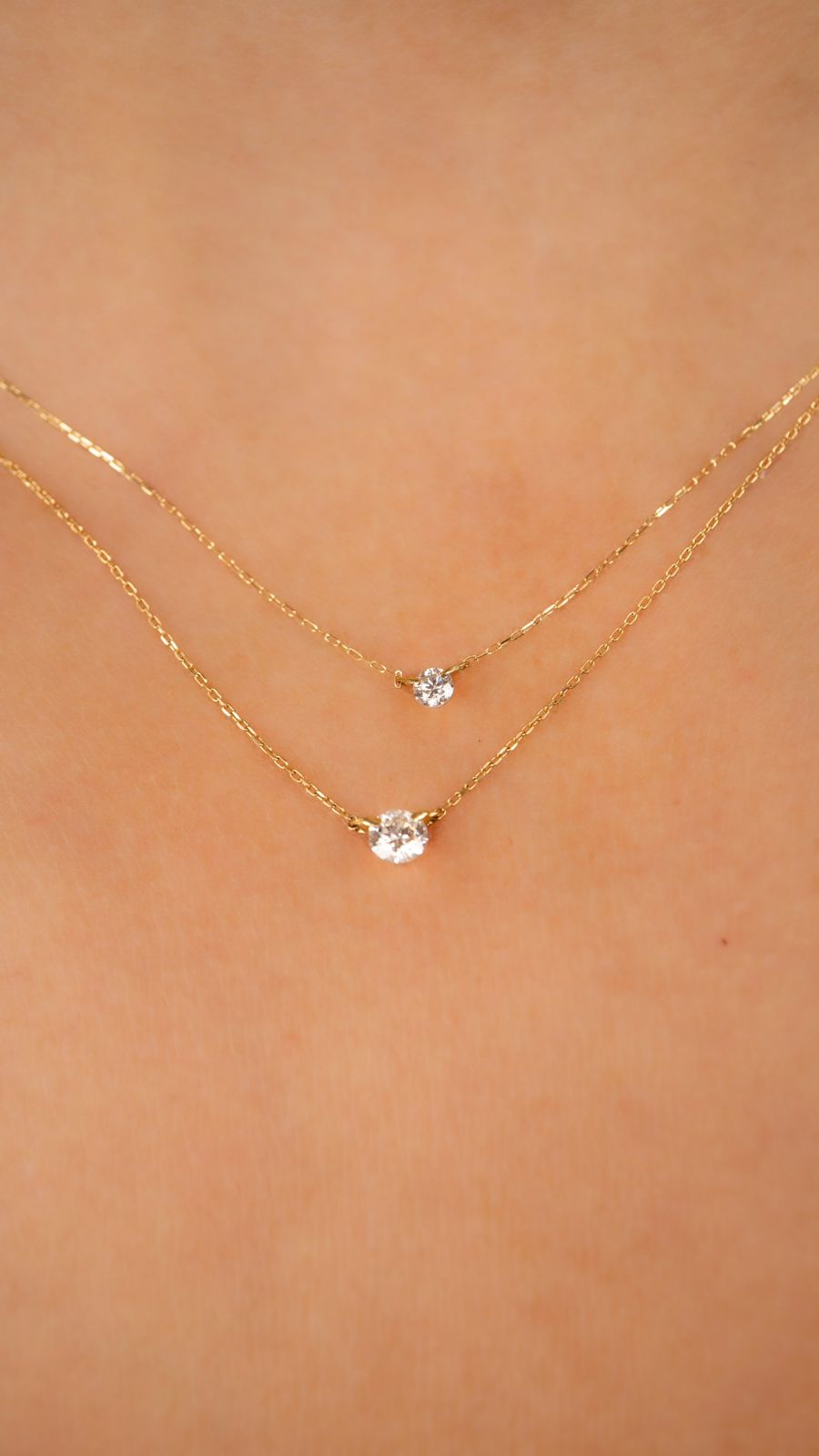 Collar Diamante Flotante 0,10