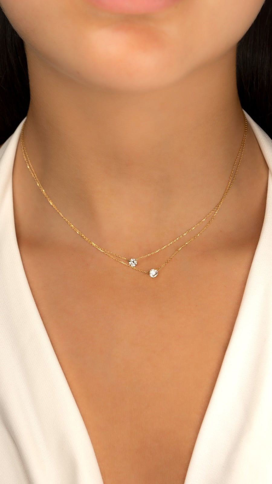 Collar Diamante Flotante 0,10