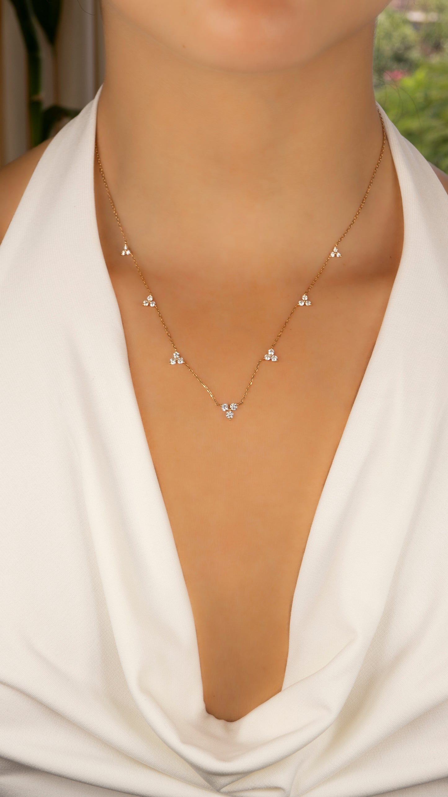 Collar Flores de Diamantes