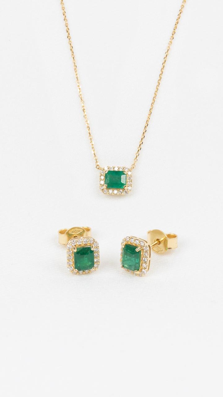 Collar Esmeralda con Diamantes