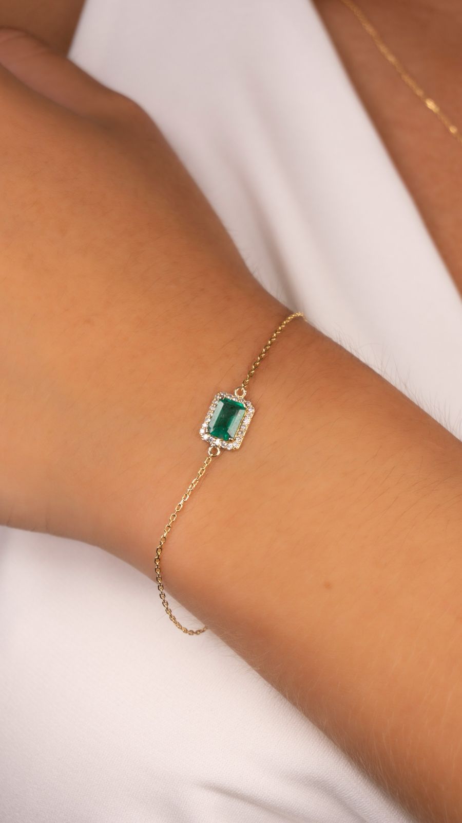 Pulsera de Esmeralda con Diamantes